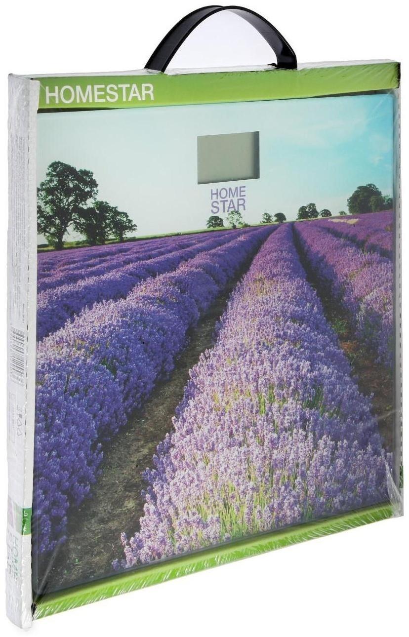 Весы напольные HOMESTAR HS-6001G, электронные, до 180 кг, 1хCR2032, стекло, фиолетовые
