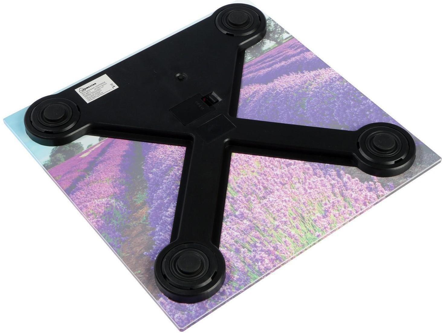 Весы напольные HOMESTAR HS-6001G, электронные, до 180 кг, 1хCR2032, стекло, фиолетовые