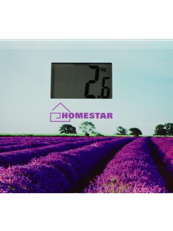 Весы напольные HOMESTAR HS-6001G, электронные, до 180 кг, 1хCR2032, стекло, фиолетовые