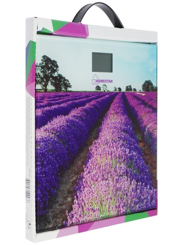 Весы напольные HOMESTAR HS-6001G, электронные, до 180 кг, 1хCR2032, стекло, фиолетовые
