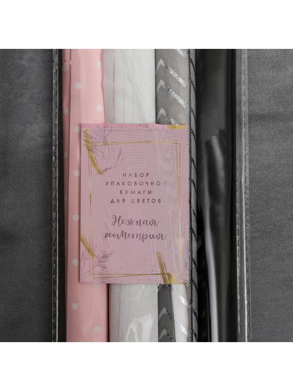 Набор упаковочной бумаги для цветов «Нежная геометрия», 13 листов, 50 х 70 см