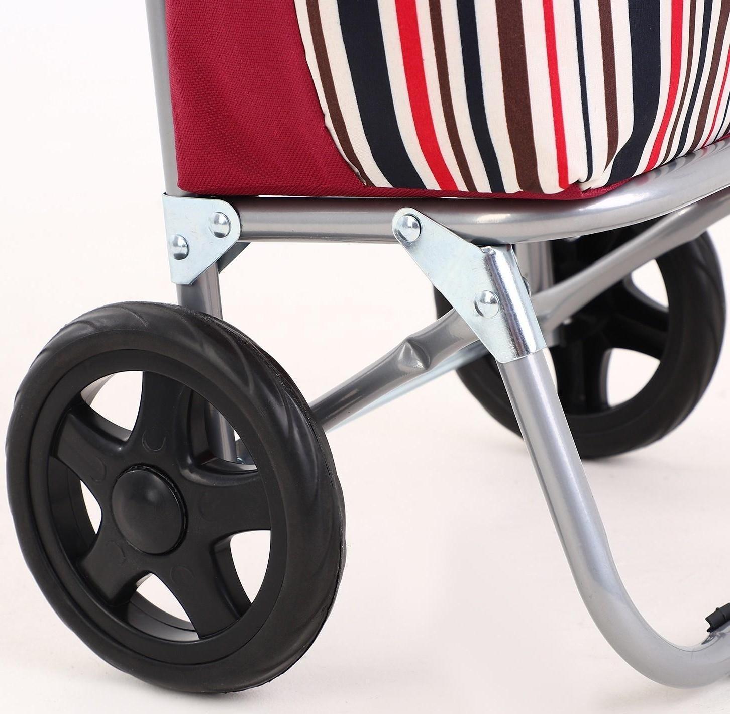 Сумка-тележка хозяйственная на шнуре, цвет бордовый