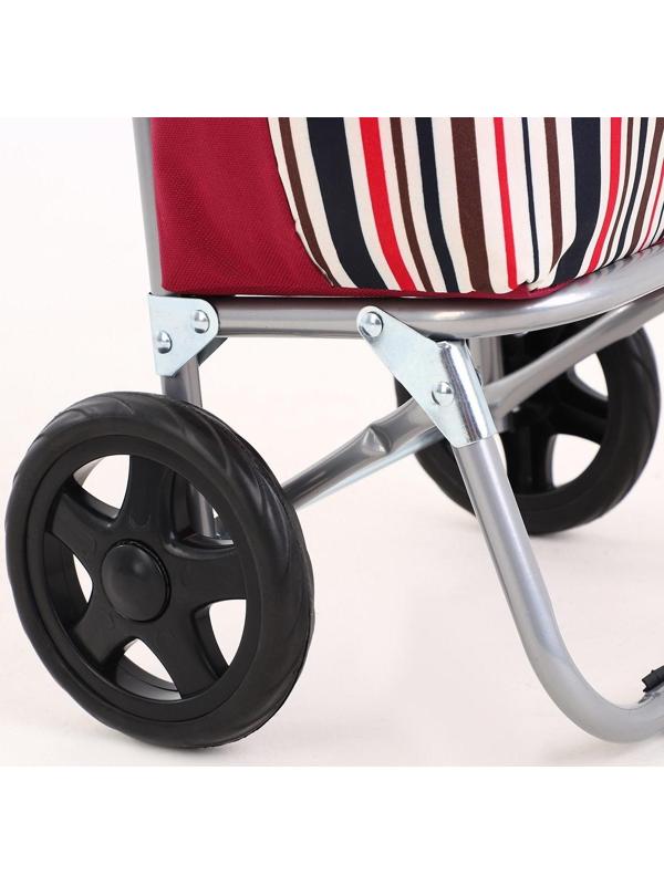 Сумка-тележка хозяйственная на шнуре, цвет бордовый