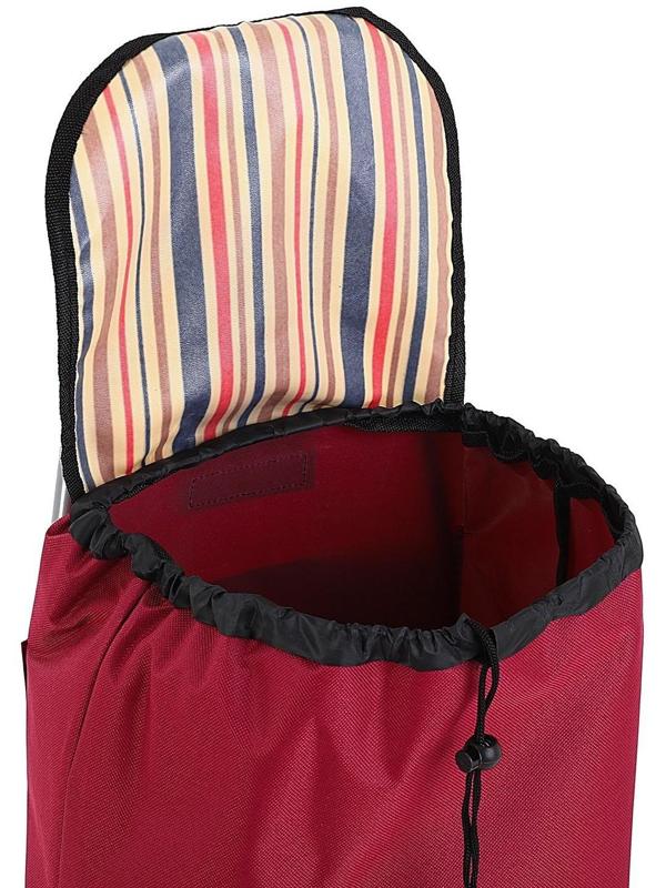 Сумка-тележка хозяйственная на шнуре, цвет бордовый