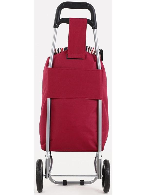 Сумка-тележка хозяйственная на шнуре, цвет бордовый