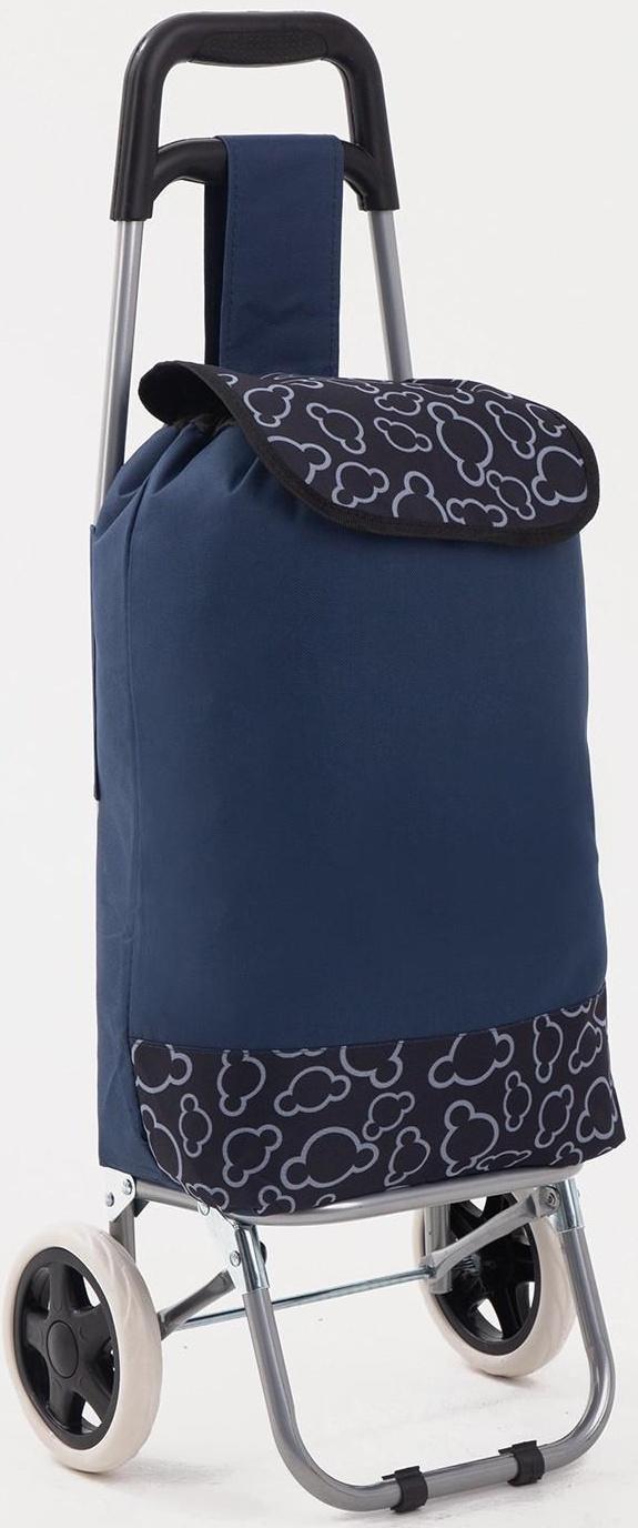 Сумка хозяйственная на тележке на шнуре, цвет синий