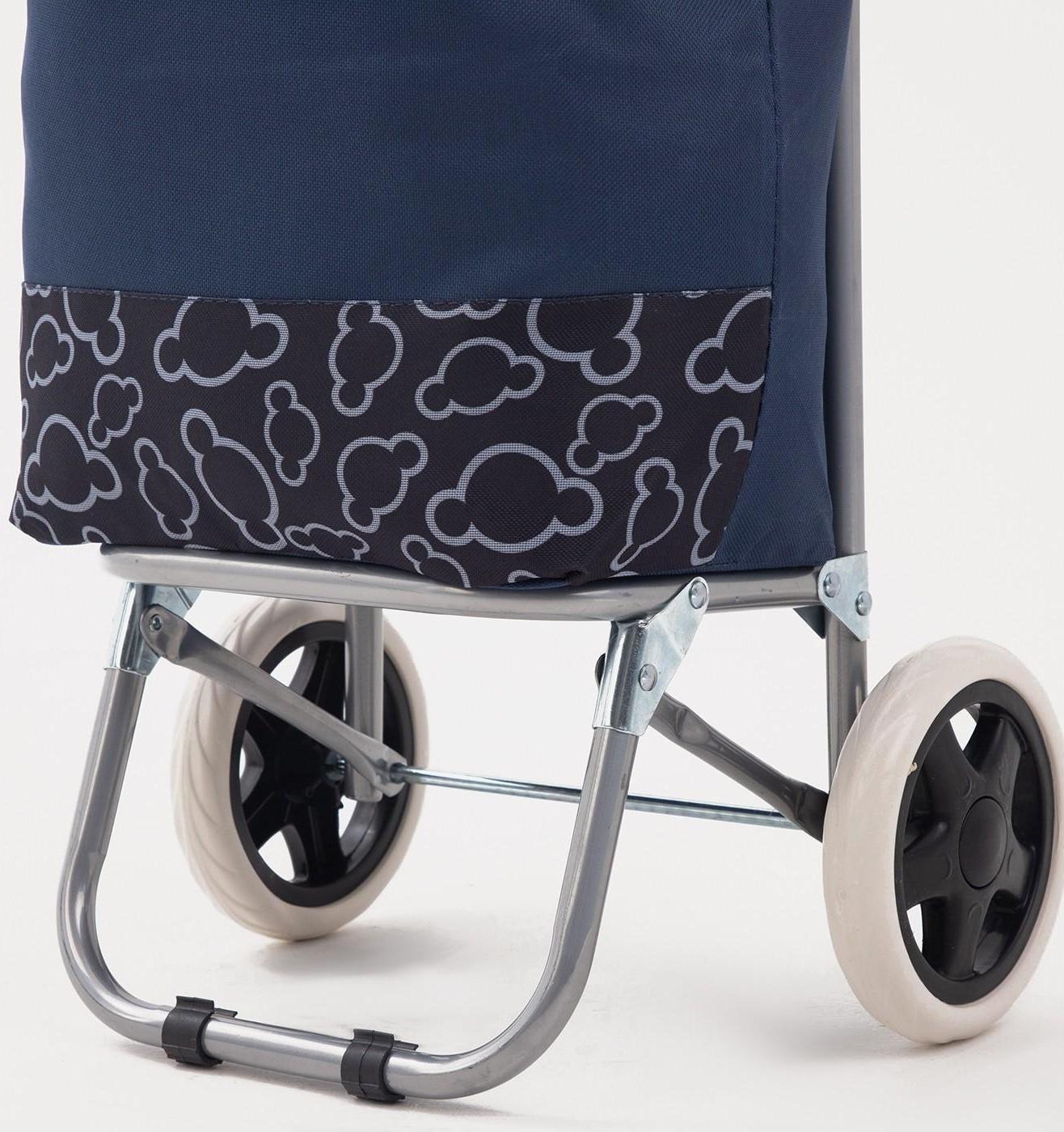 Сумка хозяйственная на тележке на шнуре, цвет синий