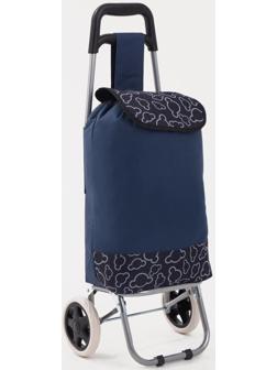 Сумка хозяйственная на тележке на шнуре, цвет синий