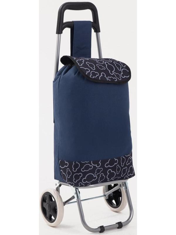 Сумка хозяйственная на тележке на шнуре, цвет синий