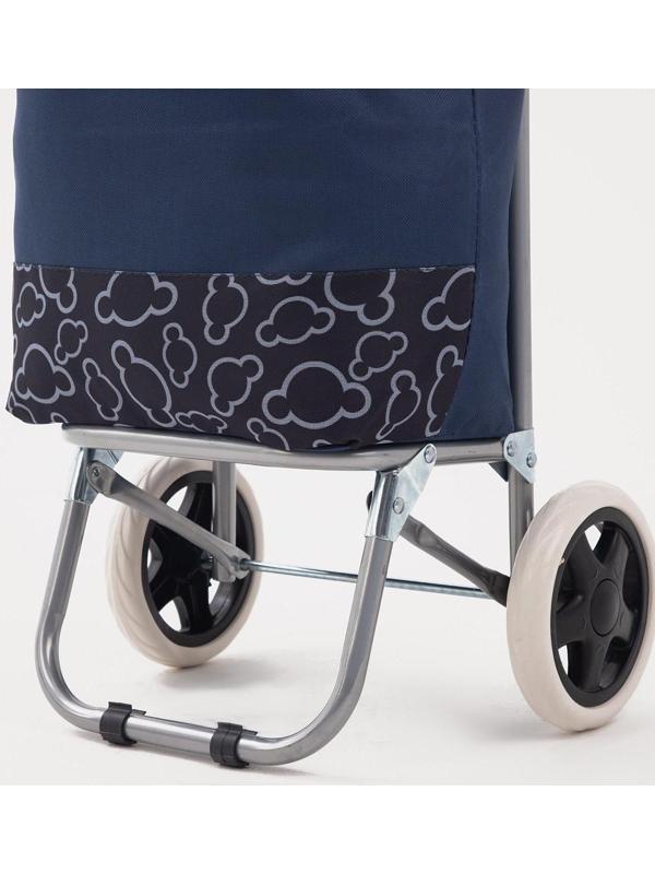 Сумка хозяйственная на тележке на шнуре, цвет синий