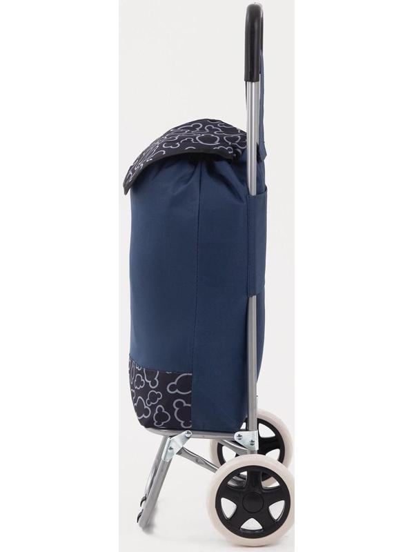 Сумка хозяйственная на тележке на шнуре, цвет синий