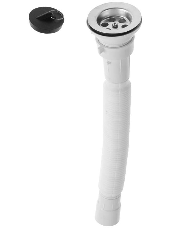 Мойка кухонная MIXLINE 531266, врезная, толщина 0.6 мм, 38х38х15 см, вып. 1 1/2