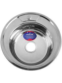 Мойка кухонная MIXLINE 528182, врезная, толщина 0.6 мм, 49х49х17 см, вып. 3 1/2