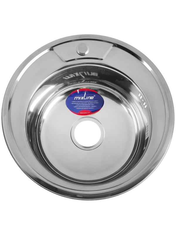 Мойка кухонная MIXLINE 528182, врезная, толщина 0.6 мм, 49х49х17 см, вып. 3 1/2