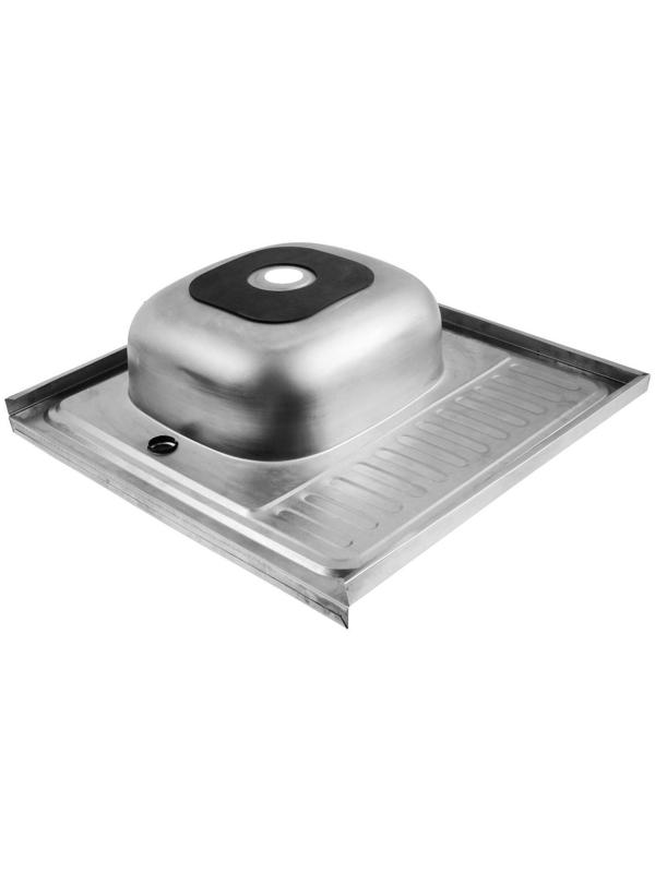 Мойка кухонная MIXLINE 527967, накладная, толщина 0.4 мм, 60х60х16 см, левая, выпуск 1 1/2