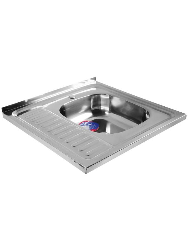 Мойка кухонная MIXLINE 527969, накладная, толщина 0.4 мм, 60х60х16 см, правая, выпуск 1 1/2