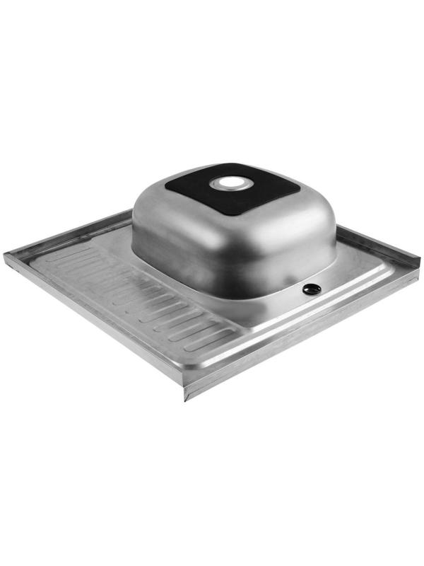 Мойка кухонная MIXLINE 527969, накладная, толщина 0.4 мм, 60х60х16 см, правая, выпуск 1 1/2