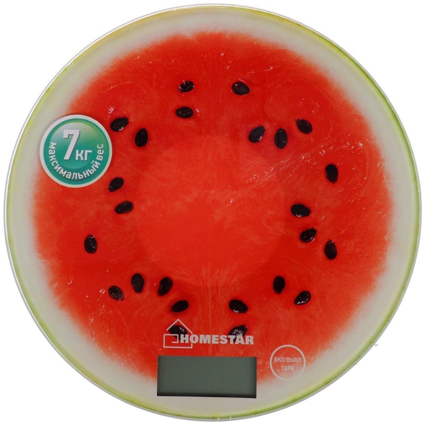 Весы кухонные HOMESTAR HS-3007S, электронные, до 7 кг, арбуз
