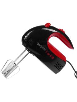 Миксер ENERGY EN-244, ручной, 250 Вт, 5 скоростей, 2 насадки, чёрно-красный