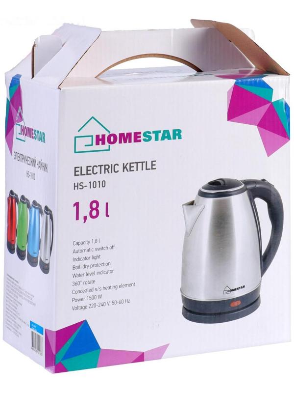 Чайник электрический HOMESTAR HS-1010, металл, 1.8 л, 1500 Вт, синий