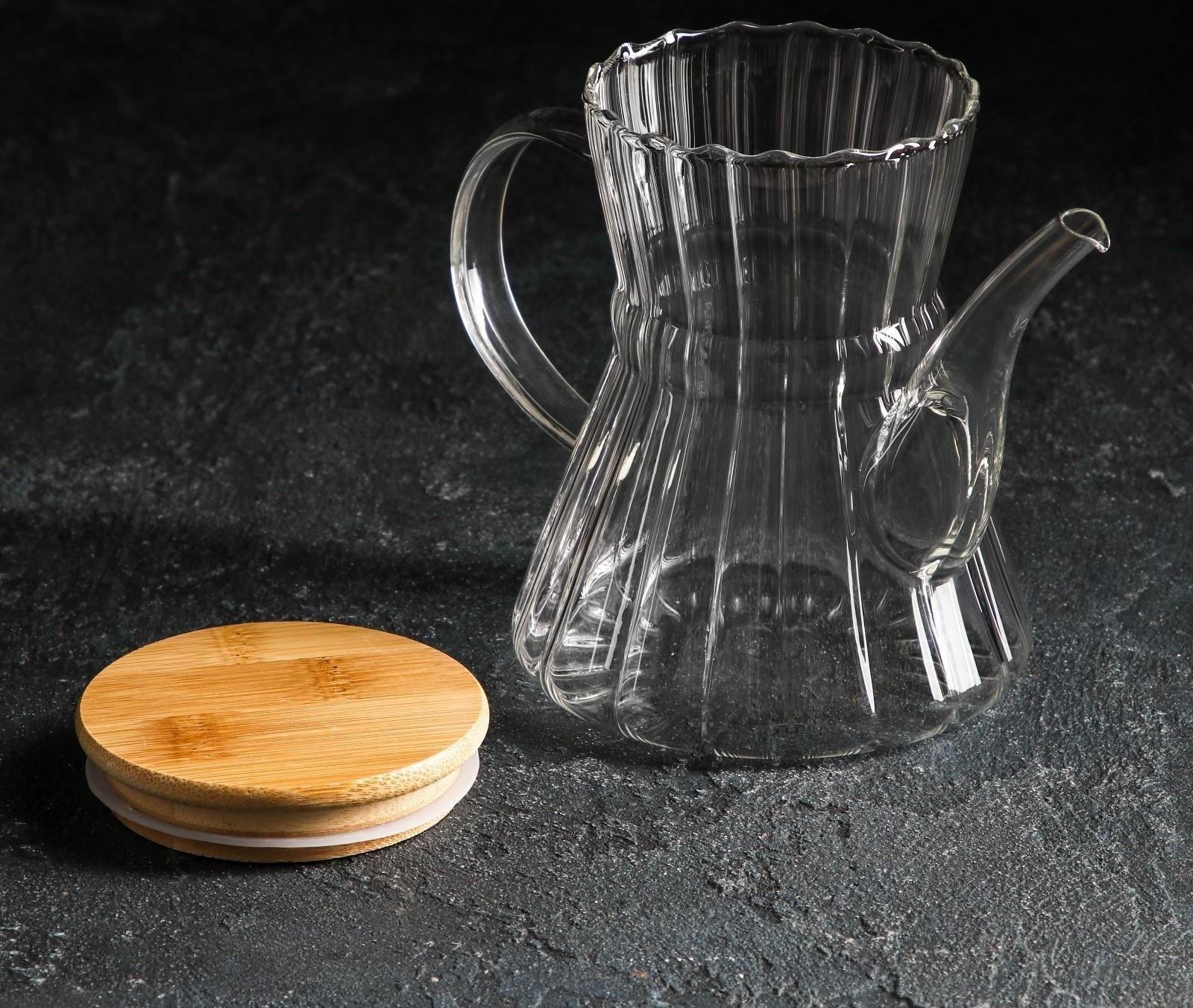 Чайник стеклянный заварочный «Эко. Восток», 600 мл, 18×11,5×14 см, без сита