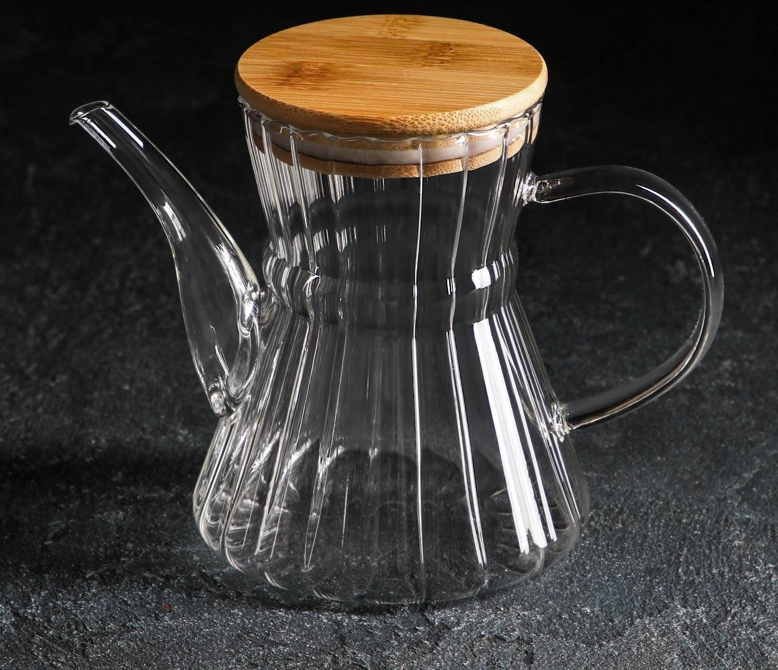 Чайник стеклянный заварочный «Эко. Восток», 600 мл, 18×11,5×14 см, без сита