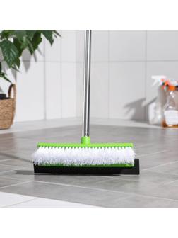 Щётка для пола с водосгоном Доляна, телескопический черенок, нержавеющая сталь, 26×6×73(118) см, цвет МИКС