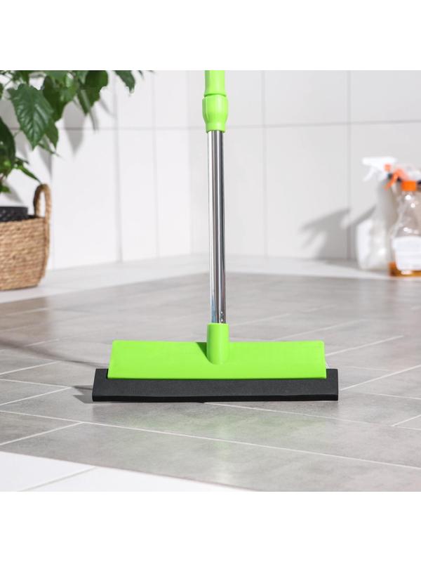 Щётка для пола с водосгоном Доляна, телескопический черенок, нержавеющая сталь, 26×6×73(118) см, цвет МИКС