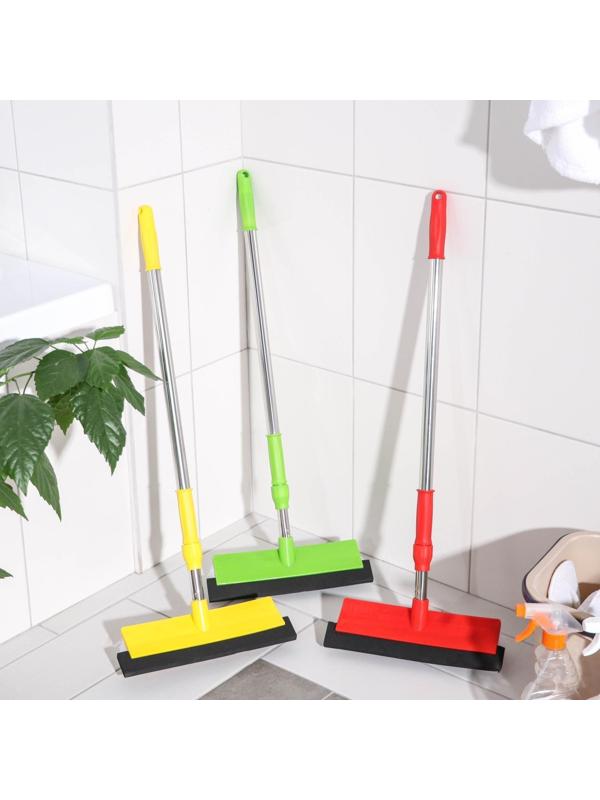 Щётка для пола с водосгоном Доляна, телескопический черенок, нержавеющая сталь, 26×6×73(118) см, цвет МИКС