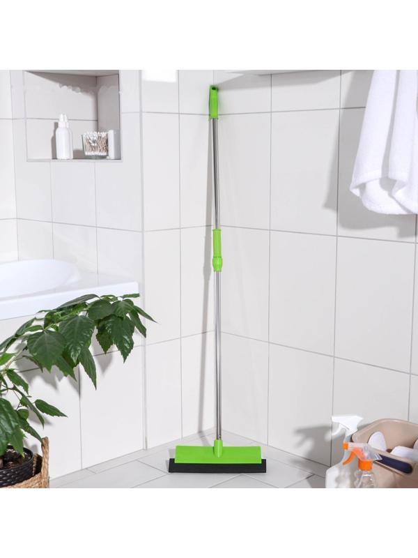 Щётка для пола с водосгоном Доляна, телескопический черенок, нержавеющая сталь, 26×6×73(118) см, цвет МИКС