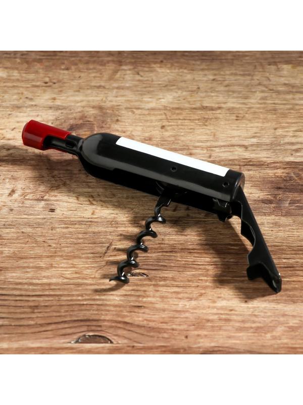 Штопор-бутылка и пробка на подложке 