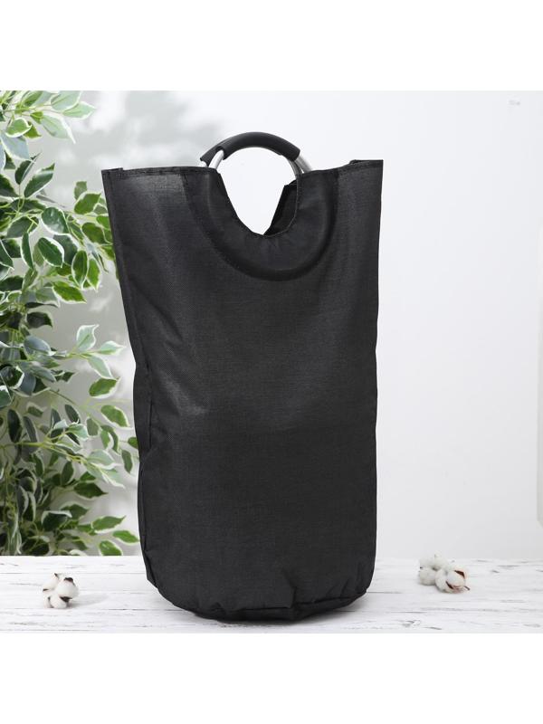 Корзина для белья с ручками «Модерн», 30×58 см, цвет чёрный