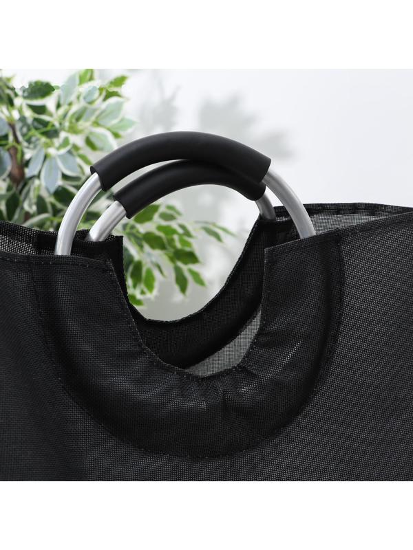 Корзина для белья с ручками «Модерн», 30×58 см, цвет чёрный