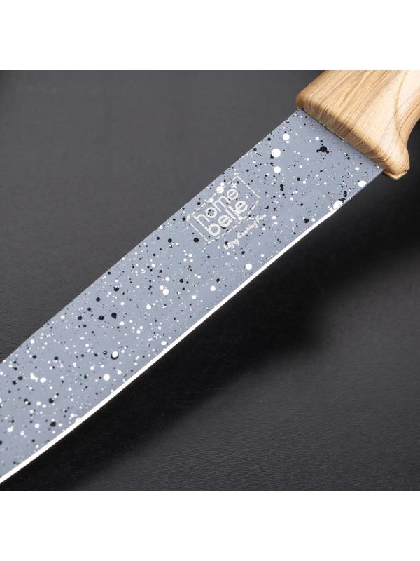 Нож с антиналипающим покрытием Доляна «Гранит», лезвие 13 см, цвет серо-коричневый