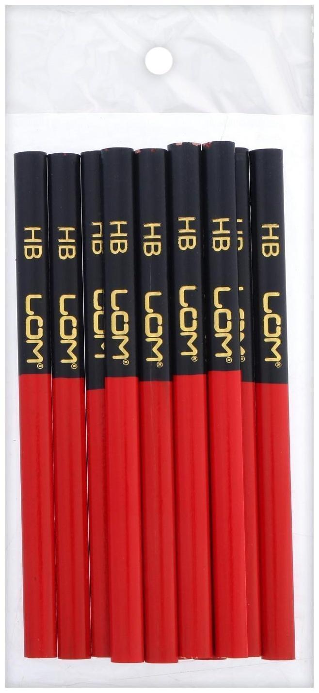 Карандаши строительные ЛОМ, двухцветные, 180 мм, 12 шт.