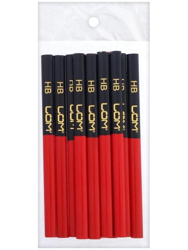 Карандаши строительные ЛОМ, двухцветные, 180 мм, 12 шт.