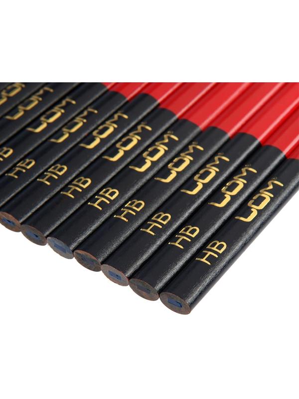 Карандаши строительные ЛОМ, двухцветные, 180 мм, 12 шт.