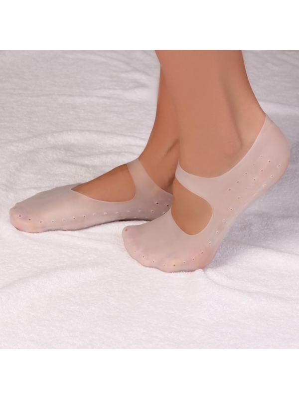 Носочки для педикюра, силиконовые, 18 × 9 см, размер L, цвет белый