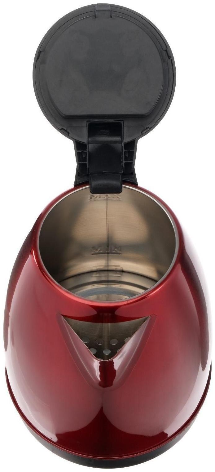 Чайник электрический Luazon LSK-1804, металл, 1.8 л, 1500 Вт, красный