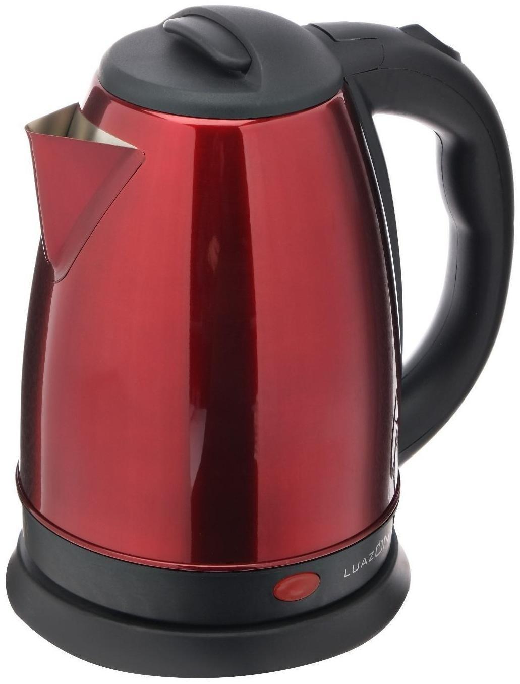 Чайник электрический Luazon LSK-1804, металл, 1.8 л, 1500 Вт, красный