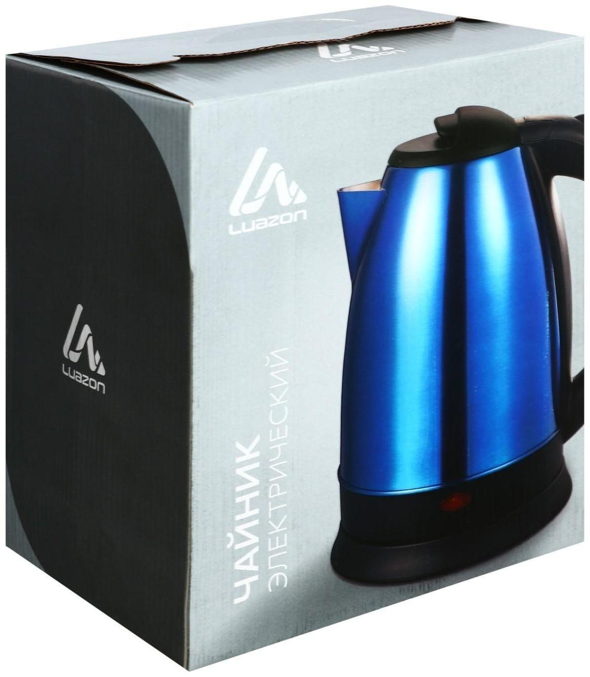 Чайник электрический Luazon LSK-1804, металл, 1.8 л, 1500 Вт, красный