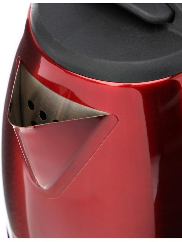 Чайник электрический Luazon LSK-1804, металл, 1.8 л, 1500 Вт, красный