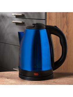 Чайник электрический Luazon LSK-1804, металл, 1.8 л, 1500 Вт, синий