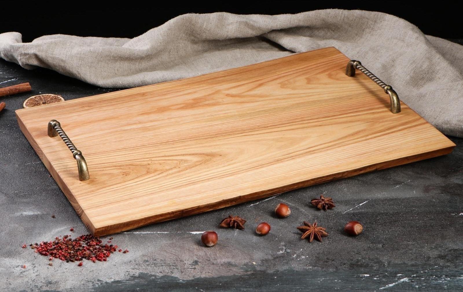 Столешница деревянная из слэба, 50х30 см, массив вяза