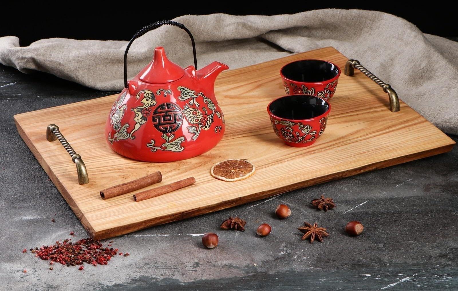 Столешница деревянная из слэба, 50х30 см, массив вяза