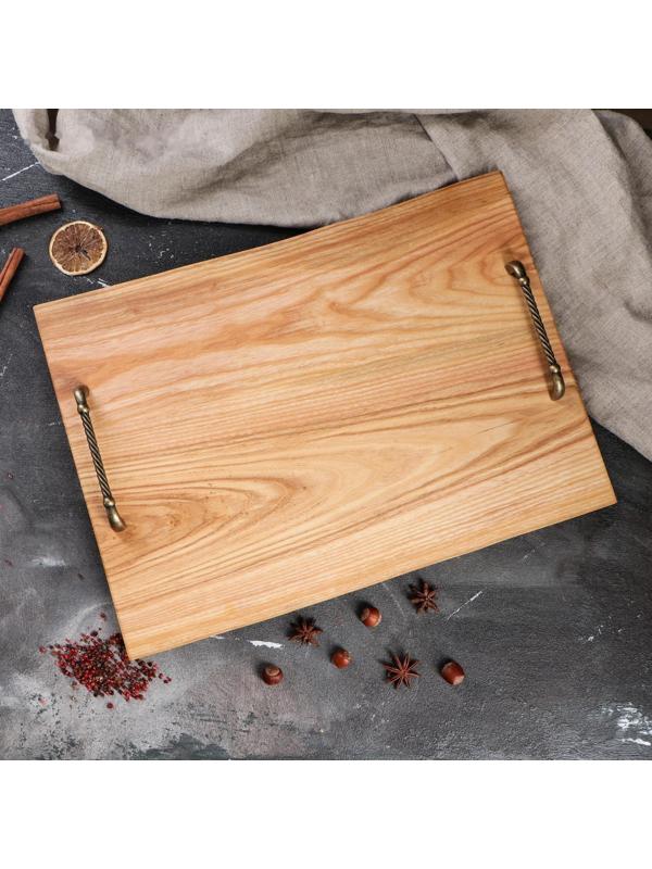 Столешница деревянная из слэба, 50х30 см, массив вяза