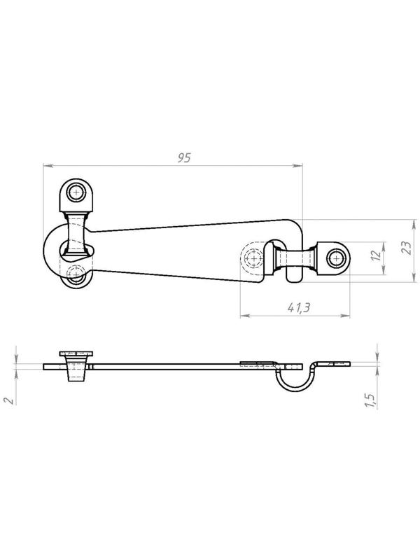 Крючок ветровой ТУНДРА КД-75, покрытие цинк, 1 шт.