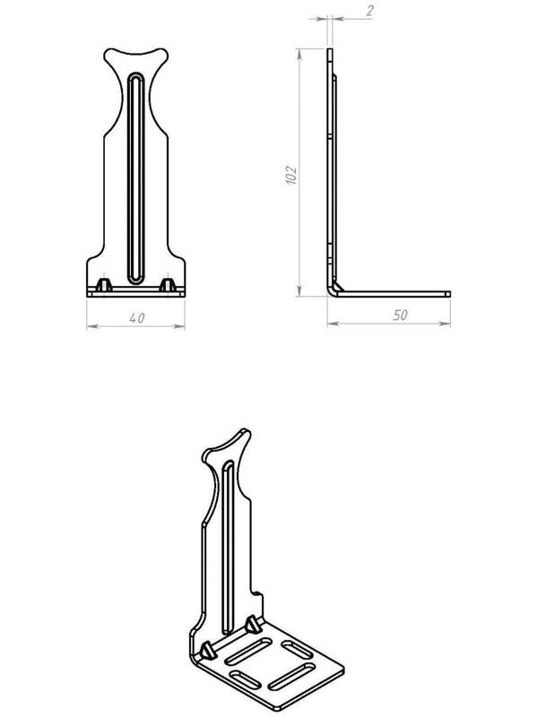 Кронштейн ТУНДРА, для радиатора 3-сторонний полимер, 1 шт.