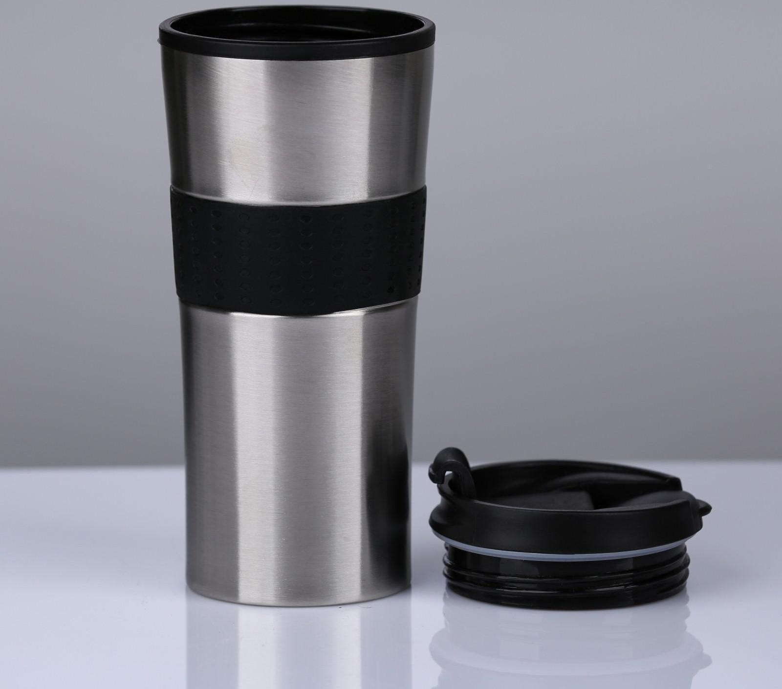 Термокружка, серия: For you,  450 мл, сохраняет тепло 2 ч, 8 х 19 см, хром