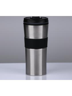 Термокружка, серия: For you,  450 мл, сохраняет тепло 2 ч, 8 х 19 см, хром